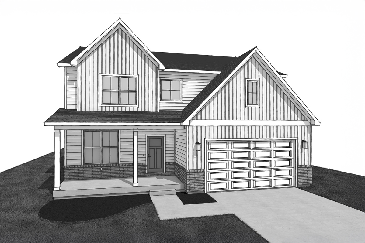 Monroe Elevation A Farmhouse